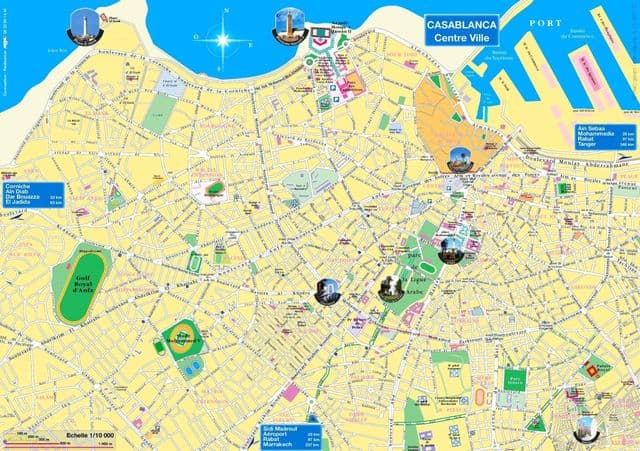 Casablanca sightseeing map